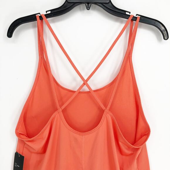 ID IDEOLOGY Women's Strappy Workout Tank Top Large Peach Orange Tech Knit NWT - Picture 5 of 10